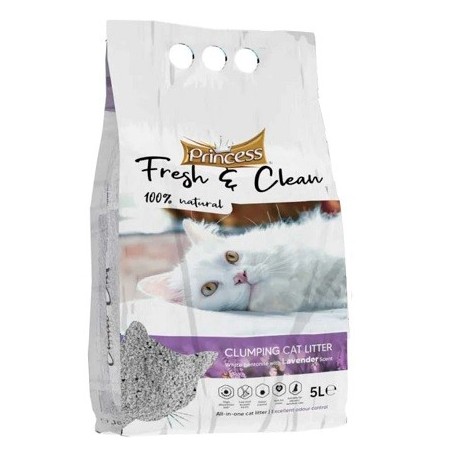 Άμμος γάτας PRINCESS Fresh & Clean Clumping ΛΕΒΑΝΤΑ 5L