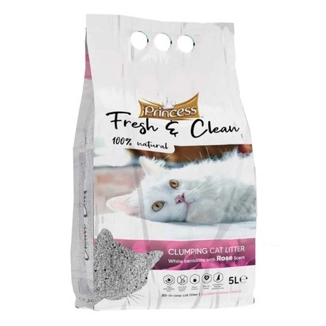 Άμμος γάτας PRINCESS Fresh & Clean Clumping ΤΡΙΑΝΤΑΦΥΛΛΟ 5L