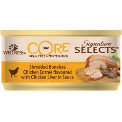 Υγρή τροφή γάτας Core Signature Select Shredded Κοτόπουλο & Συκώτι σε σάλτσα 79g