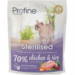 Ξηρά τροφή γάτας Profine Cat Sterilized Kοτόπουλο & Ρύζι 300g