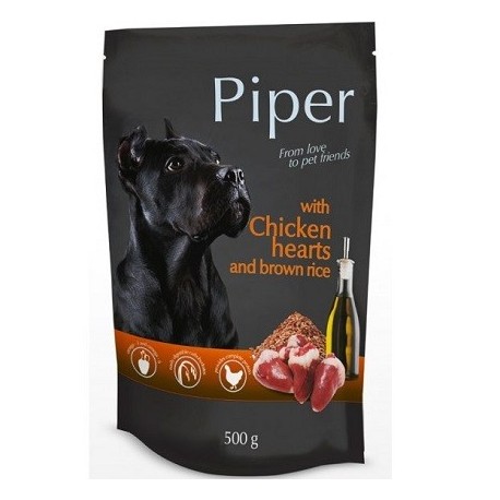 Piper Adult Καρδιά Κοτόπουλου & Καστανό Ρύζι ΦΑΚΕΛΑΚΙ 500gr