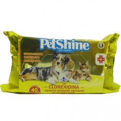 PetShine Υγρά απολυμαντικά μαντηλάκια καθαρισμού Clorexidina 40 τμχ