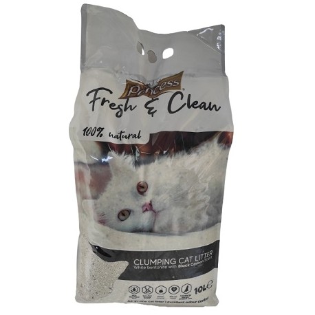 Άμμος γάτας PRINCESS Fresh & Clean Clumping CARBON 10L