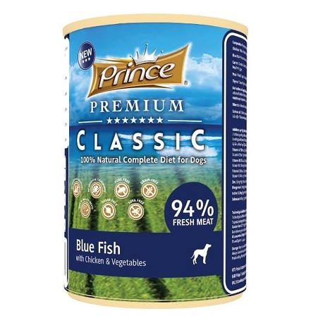 Prince Premium Classic Blue Fish Υγρή τροφή σκύλου Chicken & vegetables 400g