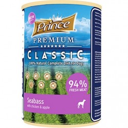 Prince Premium Classic Seabass Υγρή τροφή σκύλου Chicken & Apple 400g