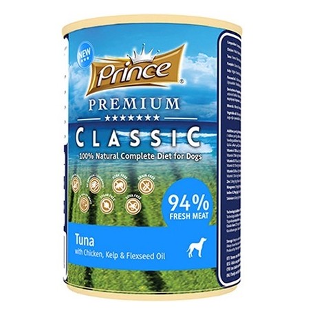 Prince Premium Classic Tuna Υγρή τροφή σκύλου Chicken, Kelp & Flexseed Oil 400g