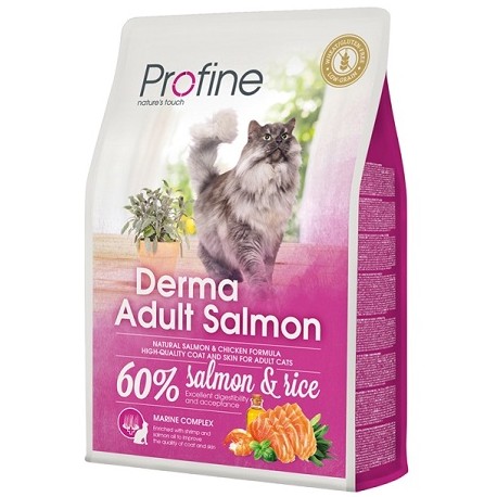 Profine Ξηρά τροφή γάτας Derma Σολομός & Ρύζι 2kg