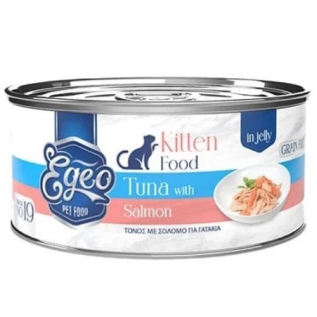 EGEO CAT KITTEN Τόνος με Σολομό με Ζελέ 85gr