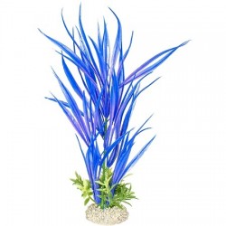 Aqua Della συνθετικό διακοσμητικό Plant amazon sword Blue M
