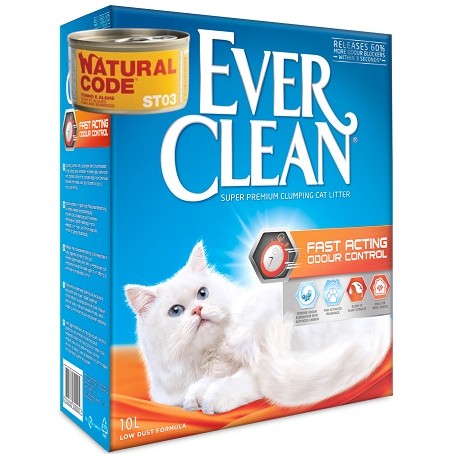 Άμμος γάτας Ever Clean Fast Acting Odour Control Clumping 10lt + 1 Κονσέρβα Natural Code 85g ΔΩΡΟ