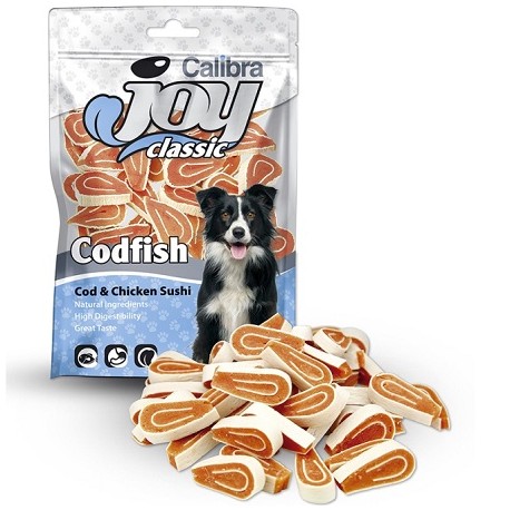 Calibra Joy Dog Classic Μπακαλιάρος & Κοτόπουλο Sushi 80g