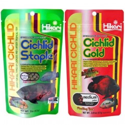 Hikari Cichlid Staple medium pellet 57g + Cichlid Gold medium pellet 57g