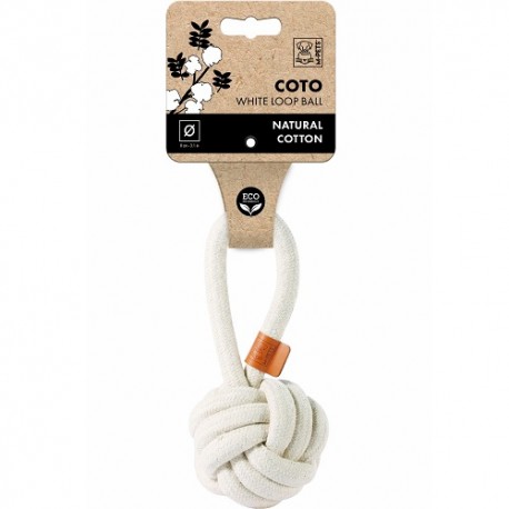 M-PETS Παιχνίδι Σκύλου Σχοινί COTO White Loop Ball 8cm