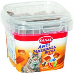 SANAL Λιχουδία γάτας Anti hairball bites cup 75g