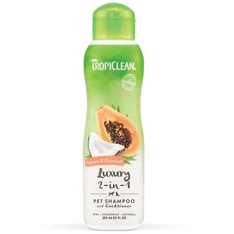 TropiClean Luxury 2 In 1 Shampoo & Conditioner Παπάγια & Καρύδα 355ml