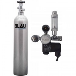 BLAU Σύστημα Co2 με φιάλη αλουμινίου 3lt με Compact Regulator με ηλεκ/τική βαλβίδα και μετρητή φυσαλίδων