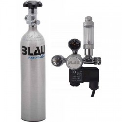 BLAU Σύστημα Co2 με φιάλη αλουμινίου 1lt με Compact Regulator με ηλεκ/τική βαλβίδα και μετρητή φυσαλίδων