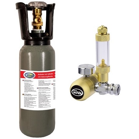 AQUANOVA Σύστημα Co2 με φιάλη 2lt με GOLD SERIES precision CO2 pressure regulator